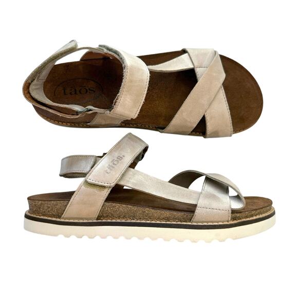 Taos Sideways Backstrap Sandals Size 40 Stone